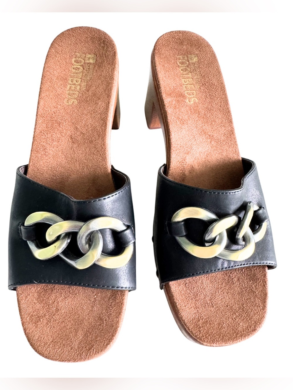 White Mountain Women’s Black Block Heel Vegan Sandals Size 10M - Picture 2 of 8